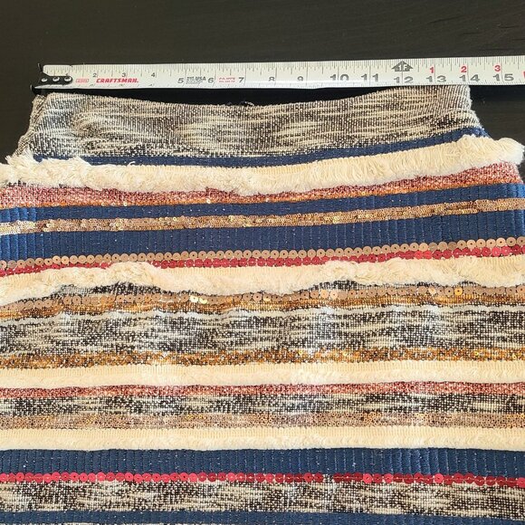 Anthropologie Moulinette Soeurs Ernie Beaded Fringe Mini Skirt Boho Artsy 6 - Picture 5 of 7